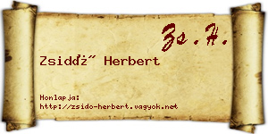 Zsidó Herbert névjegykártya